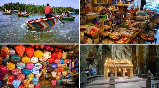 【ダナン発着】ダナン市内観光 ＋ バスケットボートでのジャングルクルーズ ＋ 夜のホイアン観光　